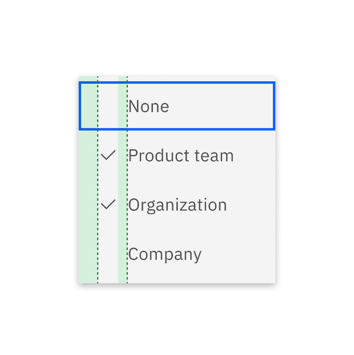Do create a consistent alignment with unselected and selected items