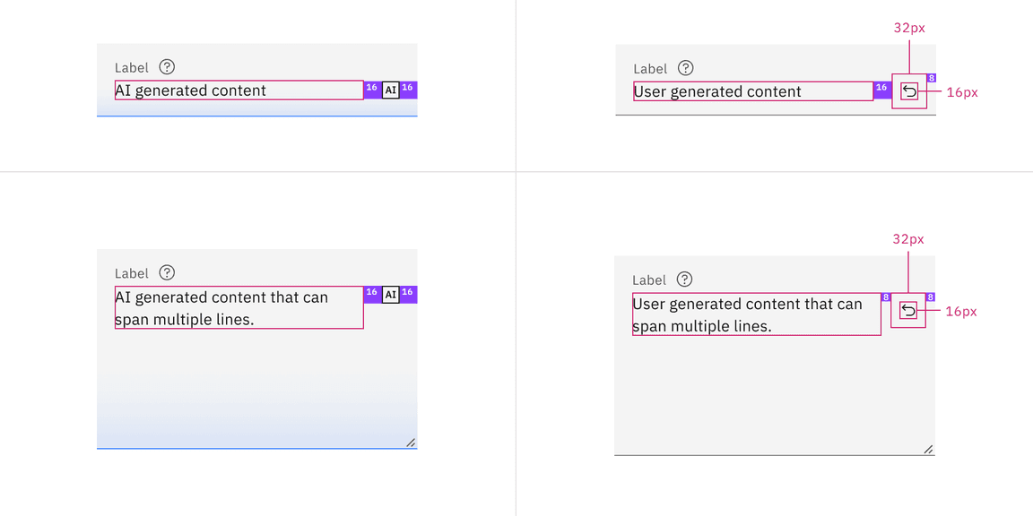 Fluid text input and text area AI example