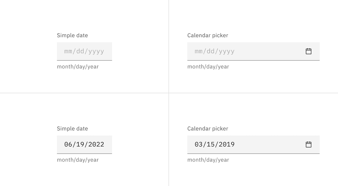Default date picker input colors