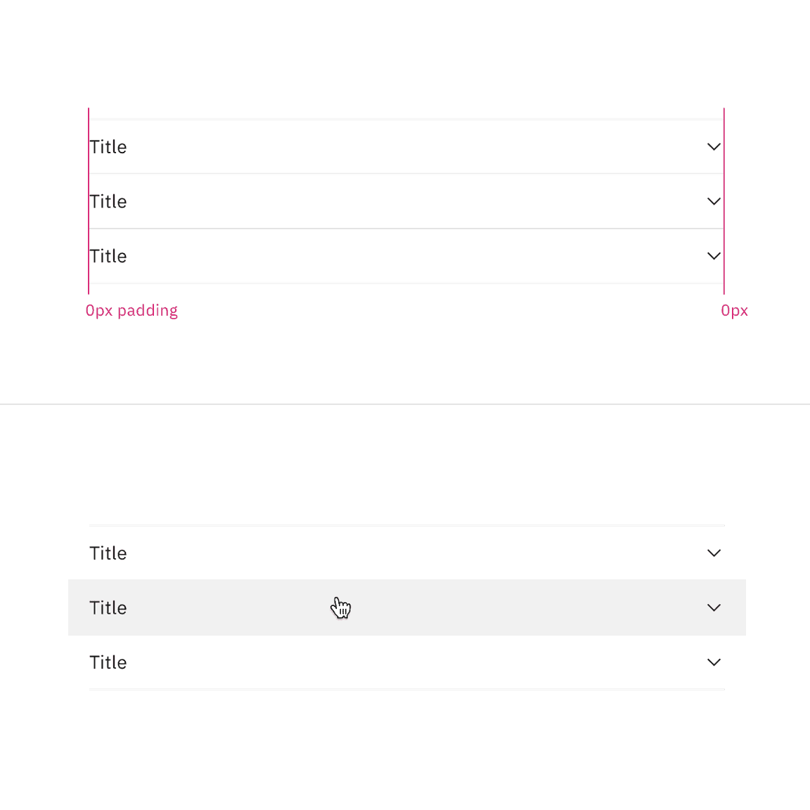 accordion flush alignment spec
