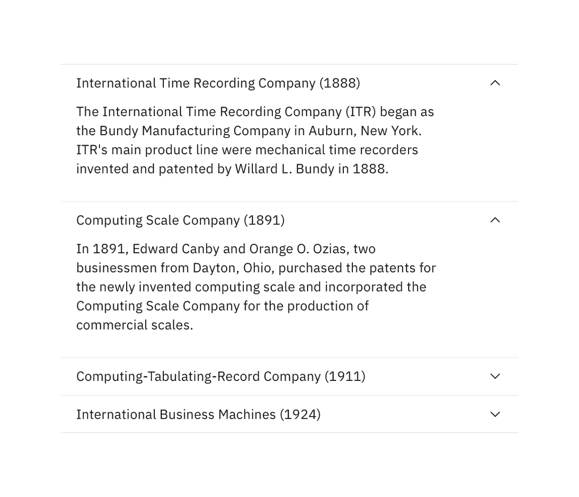 multiple sections expanded