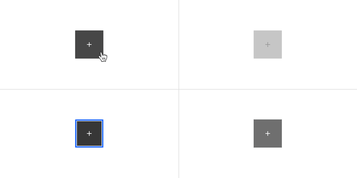 Secondary icon only button interactive states color