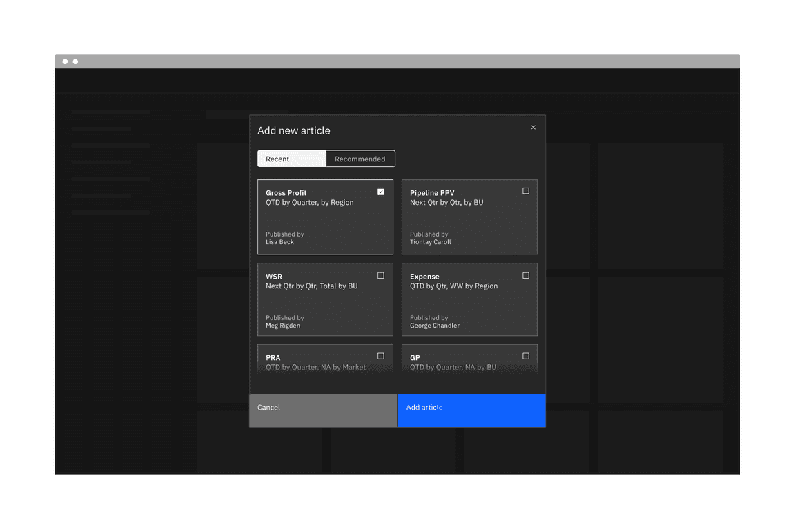 Example of a content switcher