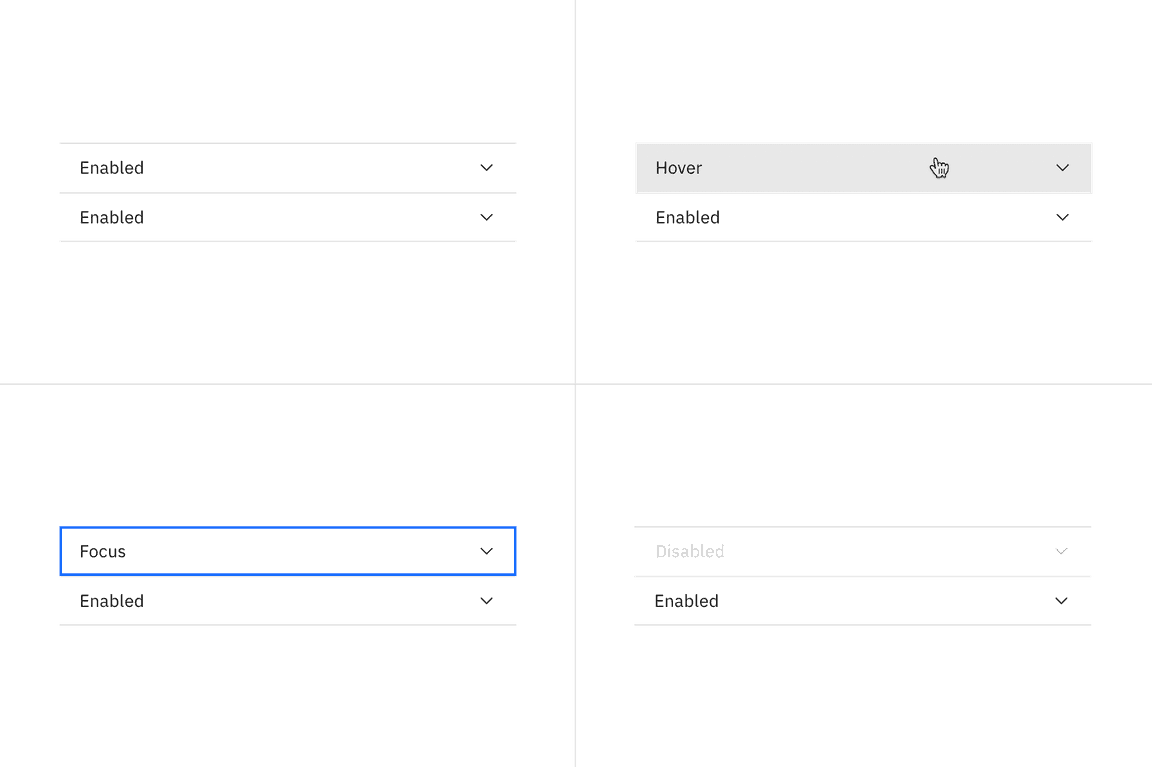 default accordion alignment interactive states