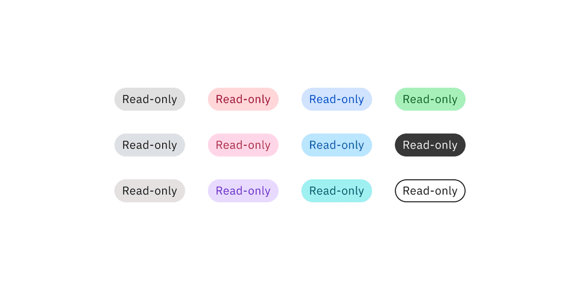 Read-only tag colors.